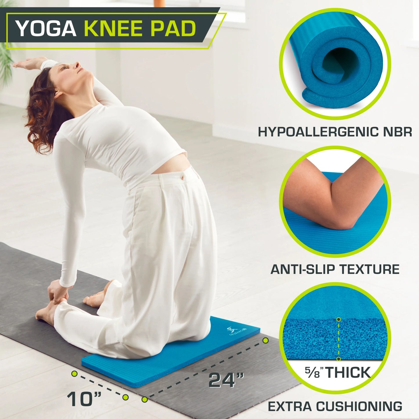 Yoga Knee Pad & Elbow Cushion 15Mm for Pain Free Joints