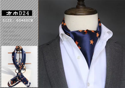 Elevate Your Style 🌟 British Men's Silk Scarf – Perfect for Spring & Autumn! Elegant Satin Touch for Every Business Look.