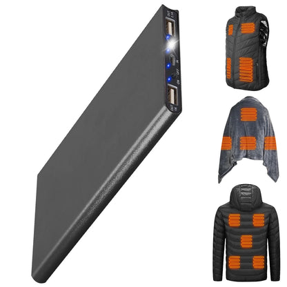 Stay Warm Anywhere! ❄️🔋 5V 2.1A Power Bank – 20,000mAh for Heated Vests, Jackets & Gloves (Dual USB) 🔥🧥