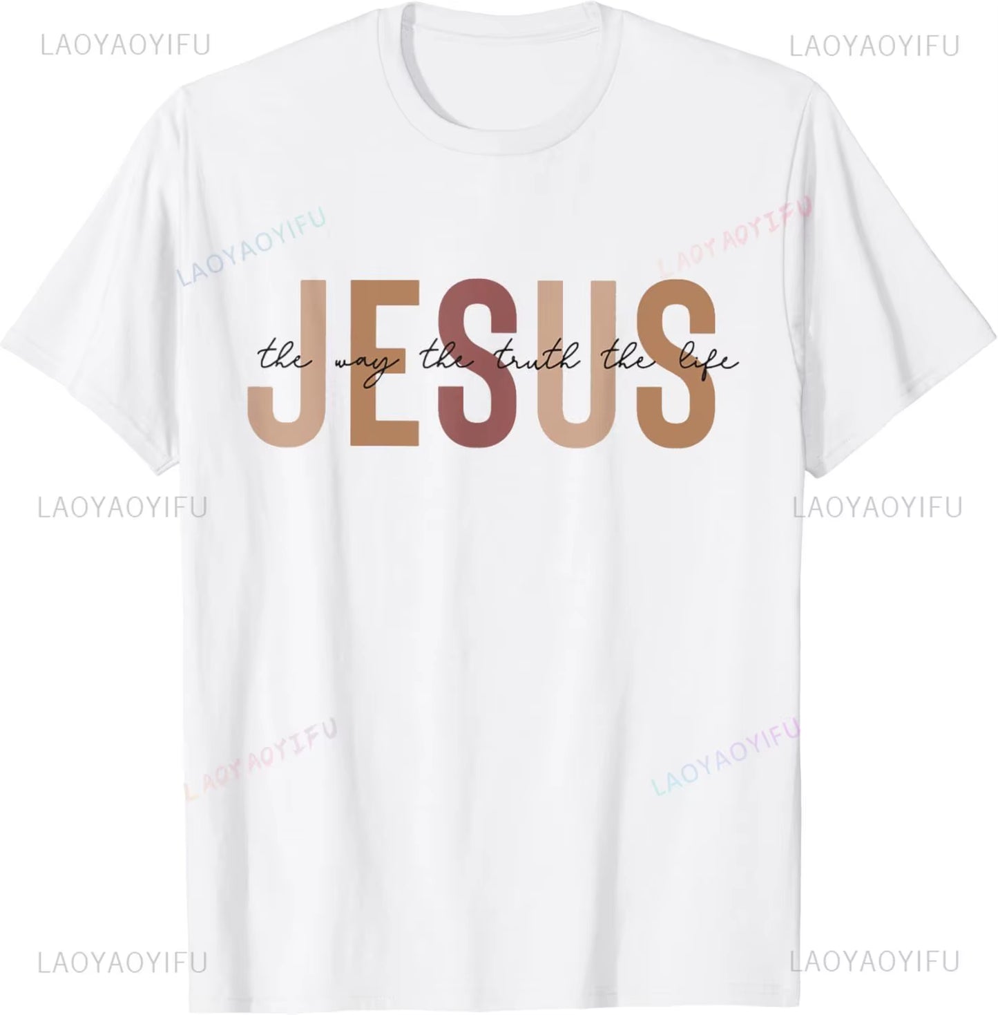 Christian T Shirt Women Men Kids Jesus the Way Truth Life T-Shirt Graphic T Shirts Vintage T Shirt Camisetas