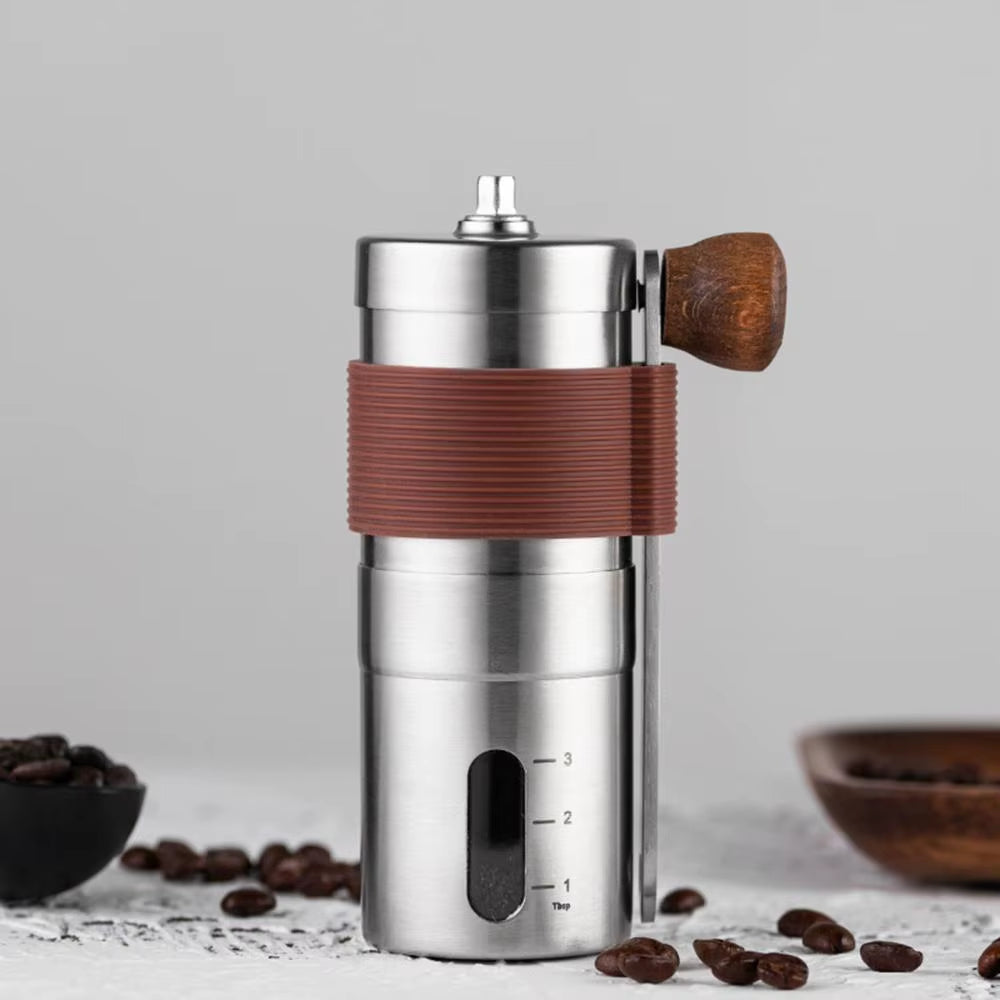 Grind Fresh, Brew Better! ☕️ Stainless Steel Manual Coffee Grinder – Handmade Burr Mill for Perfectly Ground Coffee at Home!