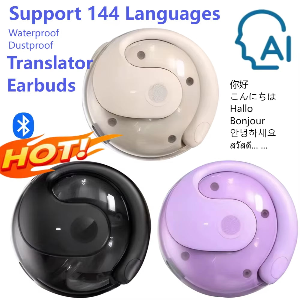 🌍 Break Language Barriers: Smart Translation Earbuds with 144 Languages & Waterproof Design! 🎧✨