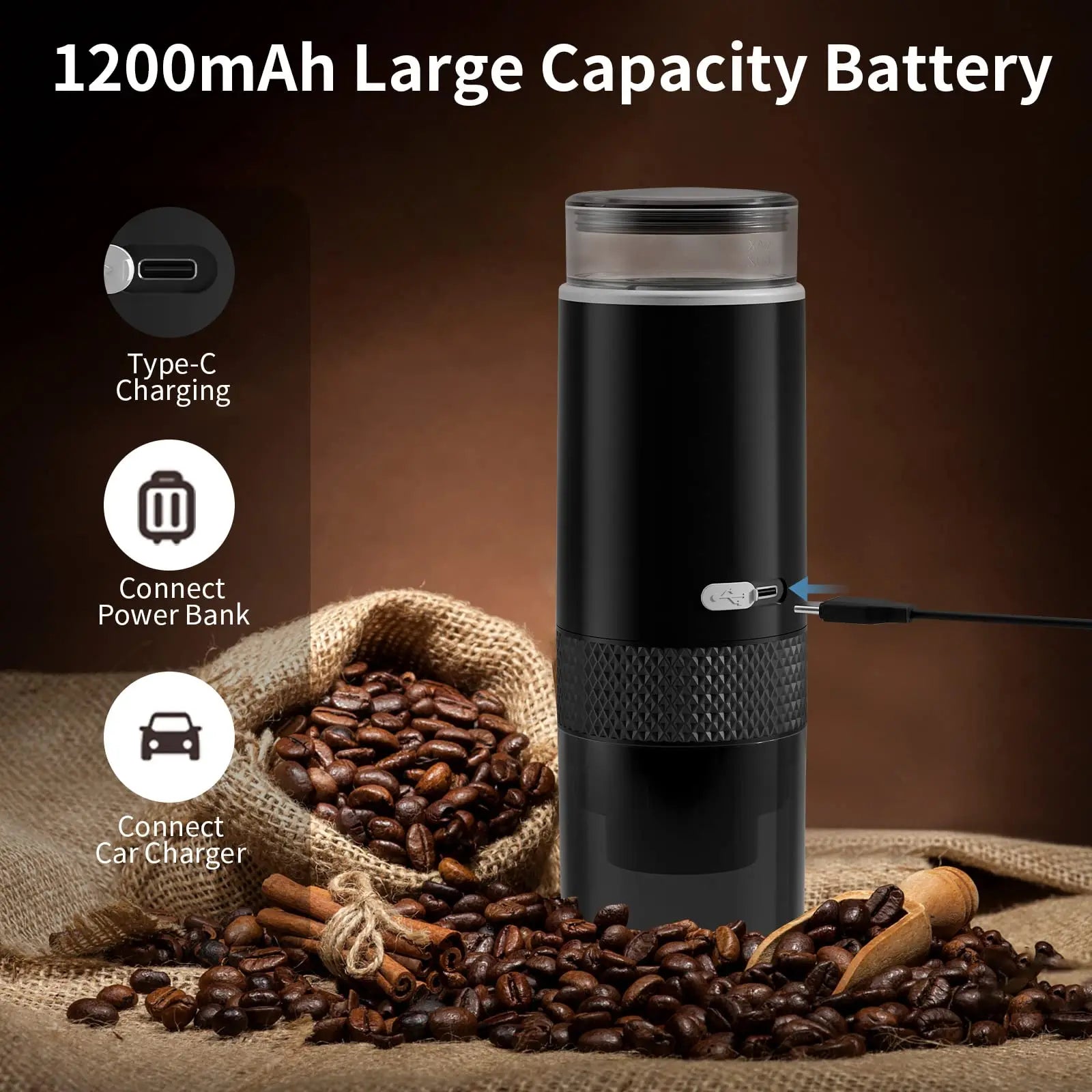 ☕ Brew Your Perfect Cup Anywhere: 2024 Portable Coffee Machine for Capsules & Ground Coffee! 🌟✨