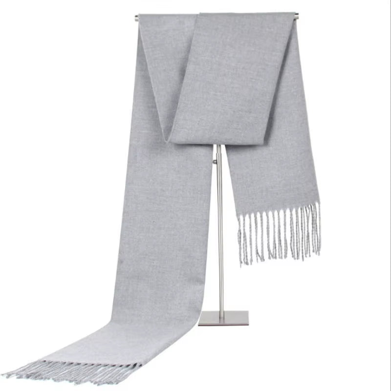 Stay Warm in Style ❄️ Men's Vintage Black Cashmere Scarf – Luxury, Soft & Cozy with Tassels! Perfect for Winter Elegance.