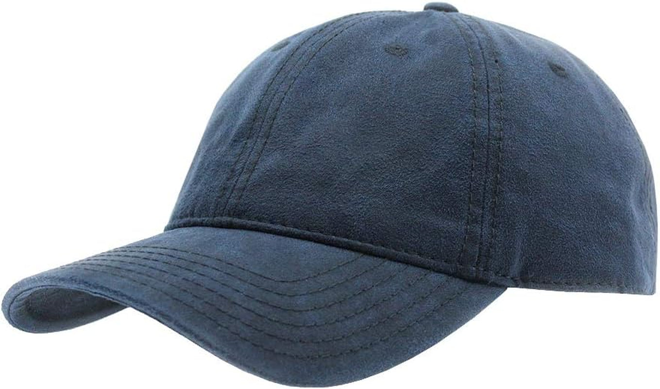 Heavy Washed Wax Coated Adjustable Low Profile Baseball Cap (Unstructured Navy)