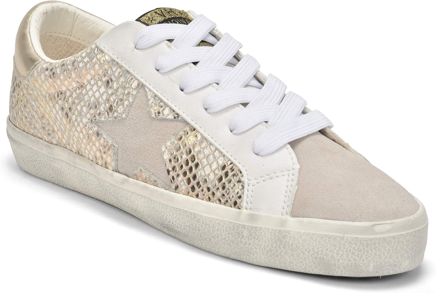 Step Into Style ✨ Women’s Kate Metallic Slip-On Sneakers – Casual Comfort in Gold, Grey & White for Effortless Everyday Wear!