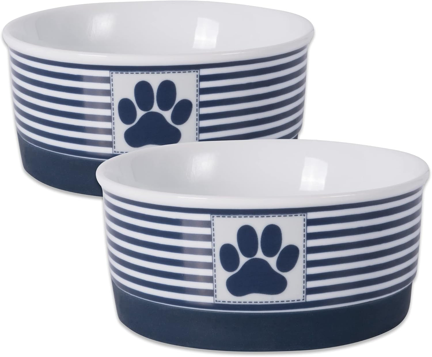 Style Meets Function for Your Pet! 🐾 Paw & Patch Ceramic Pet Collection | Medium Set in Gray – Perfect for Treats or Pet Accessories, 2 Pieces!