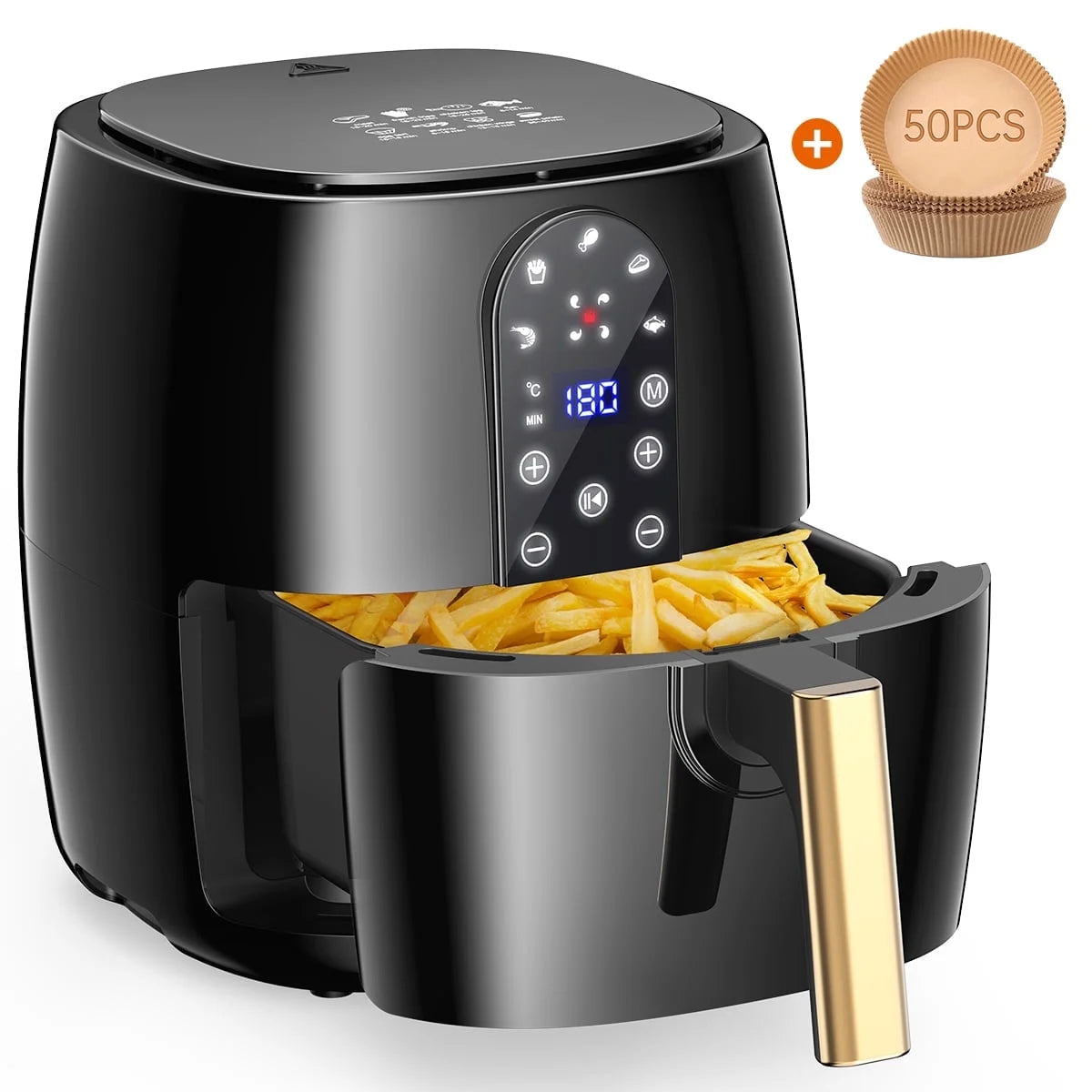 🍟 Cook Smarter: 5.2QT Air Fryer Oven with 5 Presets & Digital Touch Screen! 🍳✨ (Oilless & Dishwasher-Safe)