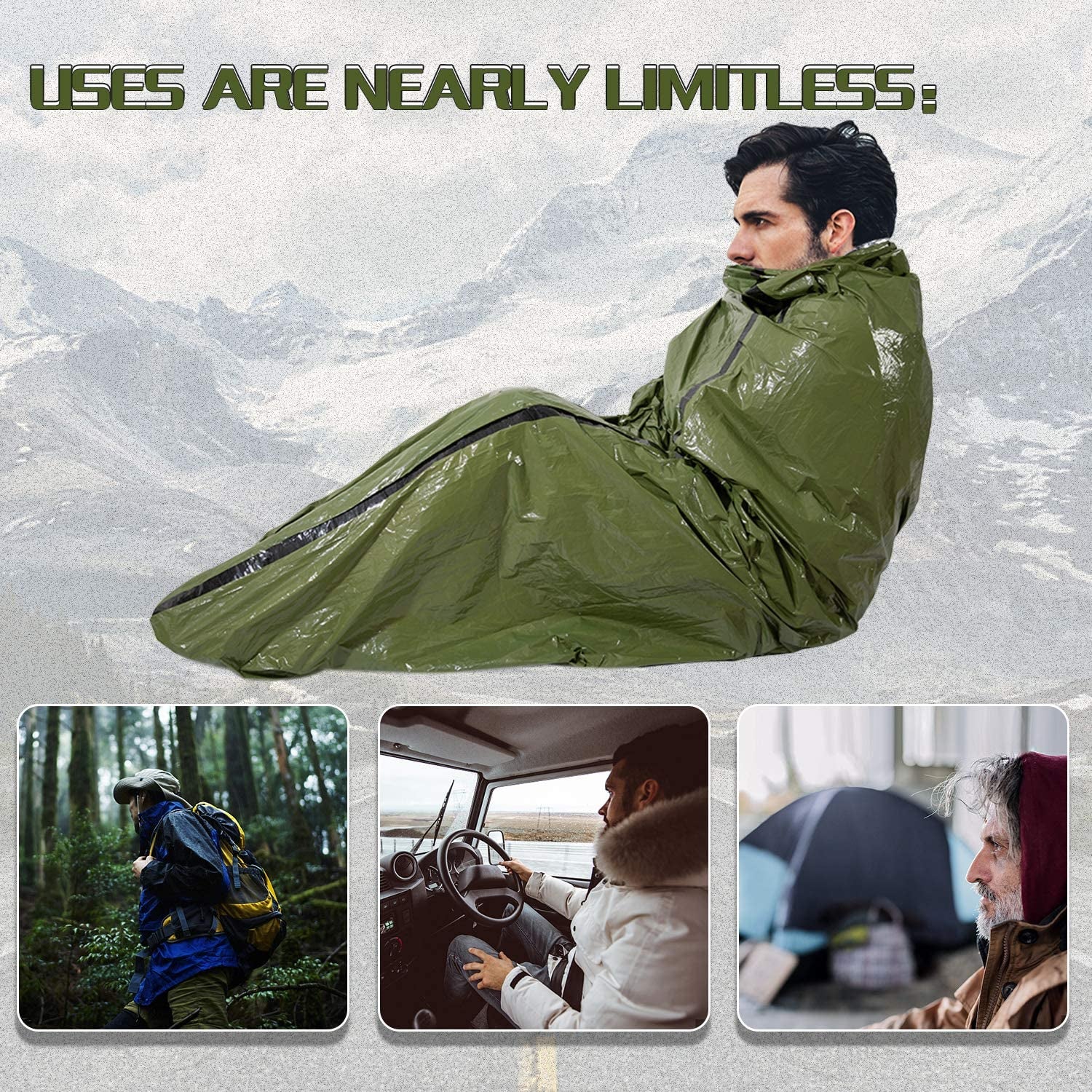 Be Prepared for Anything! 🌍🔥 Emergency Sleeping Bag – Lightweight Survival Gear to Keep You Warm During Disasters & Adventures 🚨🛶