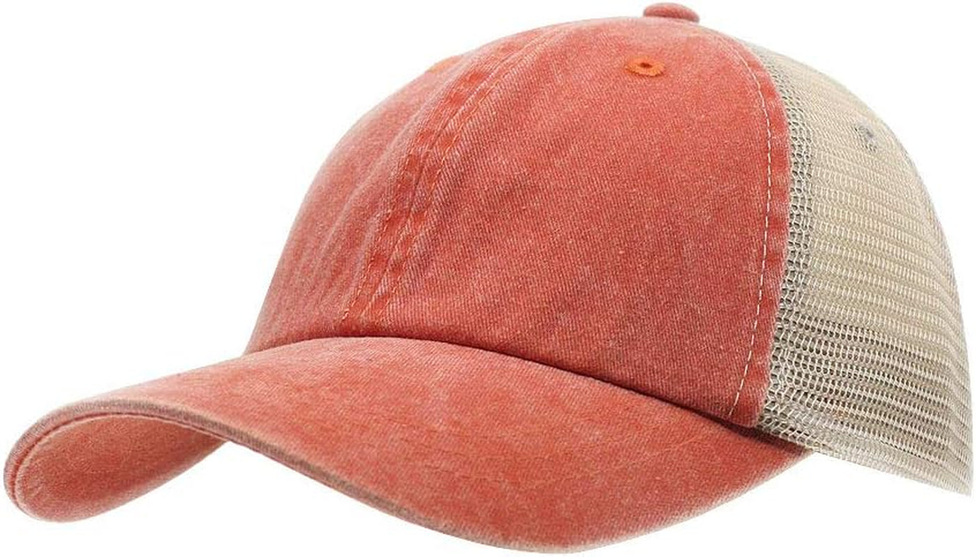 Timeless Style 🧢 Vintage Washed Cotton Mesh Baseball Cap – Soft, Adjustable & Perfect for Casual Days!