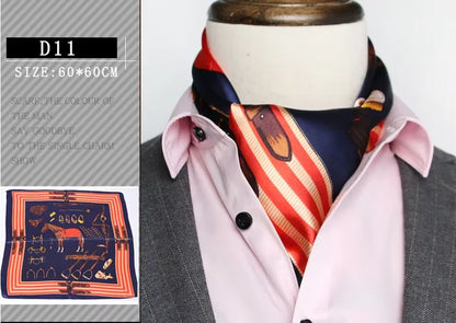 Elevate Your Style 🌟 British Men's Silk Scarf – Perfect for Spring & Autumn! Elegant Satin Touch for Every Business Look.