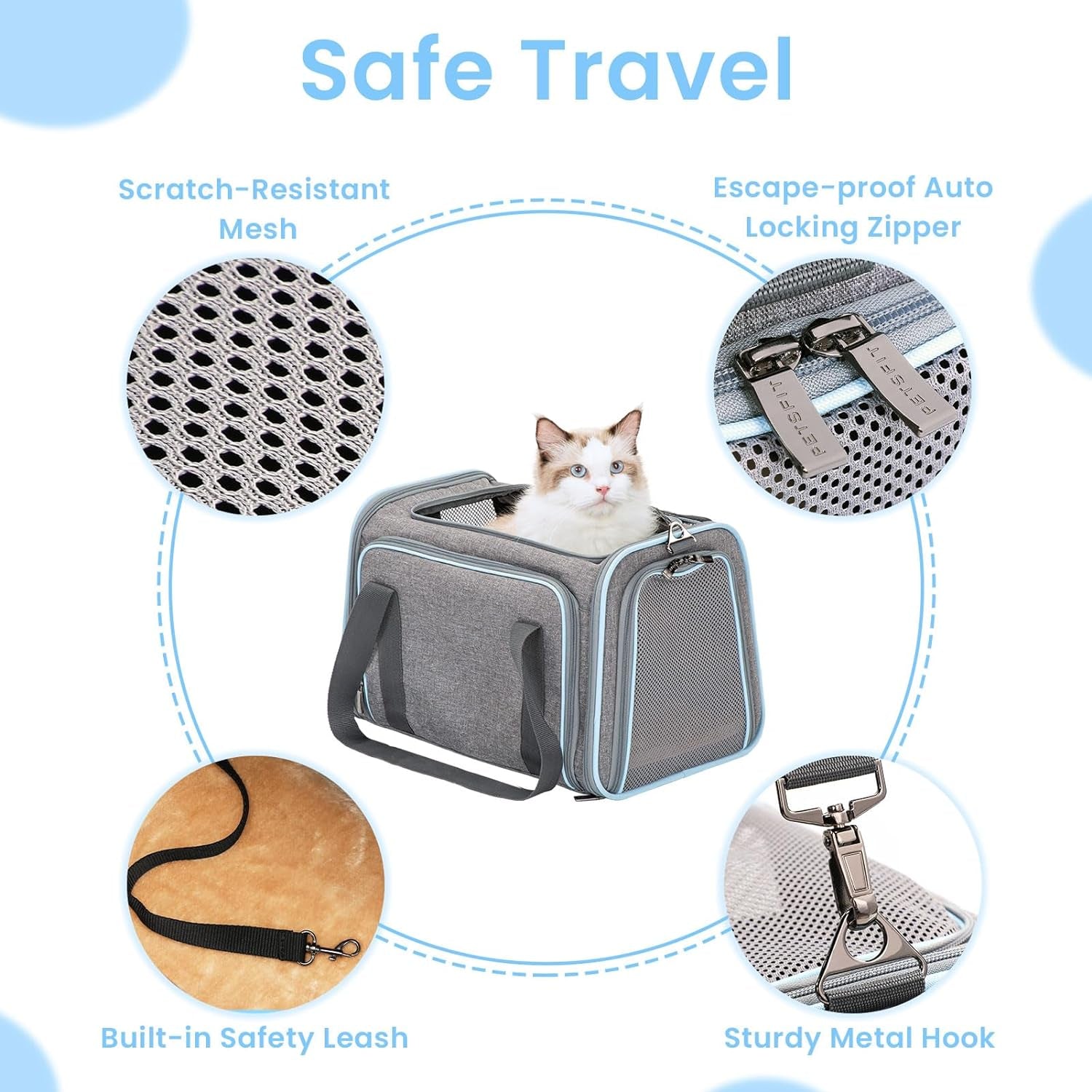 Jet-Set Ready ✈️ Expandable Cat & Small Pet Carrier – Airline Approved, Soft-Sided & Washable with Extra Room for Your Furry Travel Buddy!