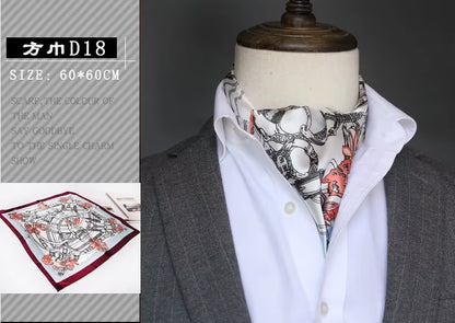 Elevate Your Style 🌟 British Men's Silk Scarf – Perfect for Spring & Autumn! Elegant Satin Touch for Every Business Look.