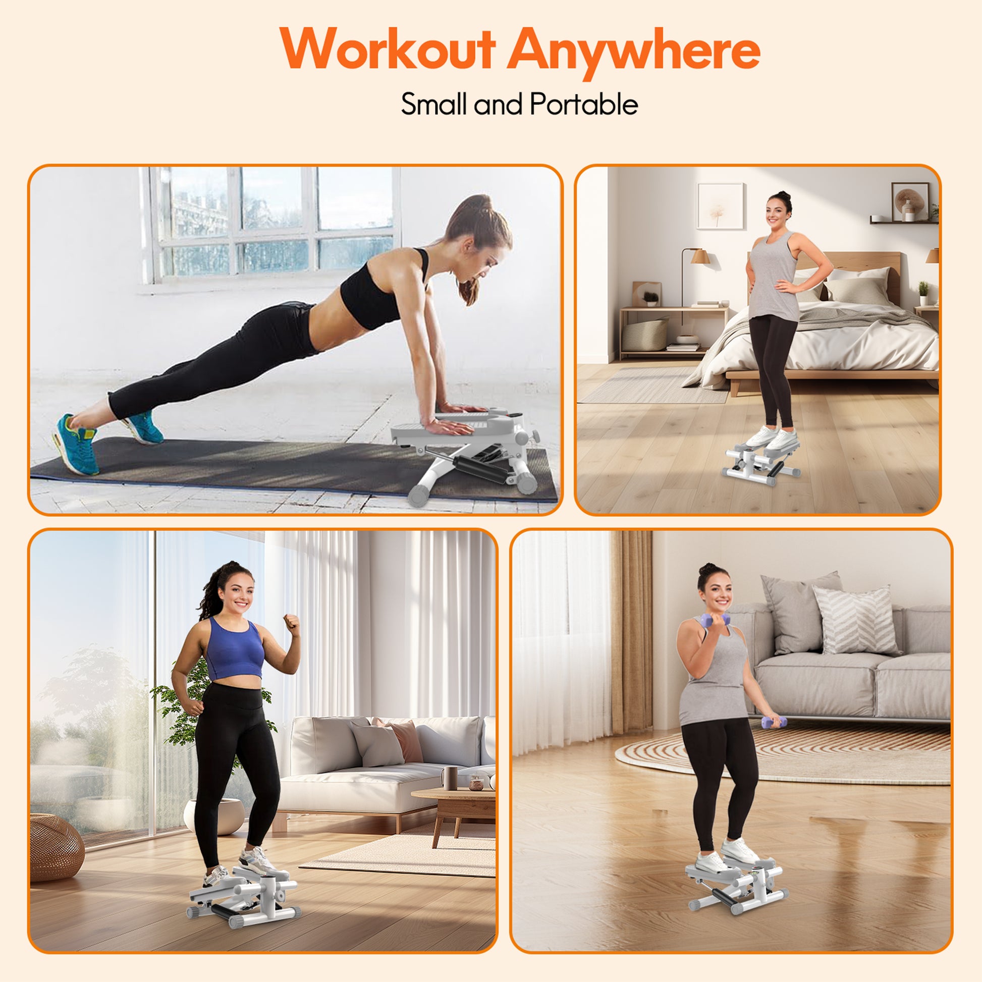 Step Up Your Fitness! 🏃‍♀️💪 Mini Stepper with Resistance Bands & LCD Monitor – Perfect for Home Workouts (330lbs Capacity) 🏋️‍♂️✨