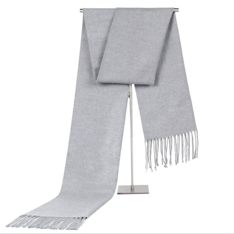 Stay Warm in Style ❄️ Men's Vintage Black Cashmere Scarf – Luxury, Soft & Cozy with Tassels! Perfect for Winter Elegance.