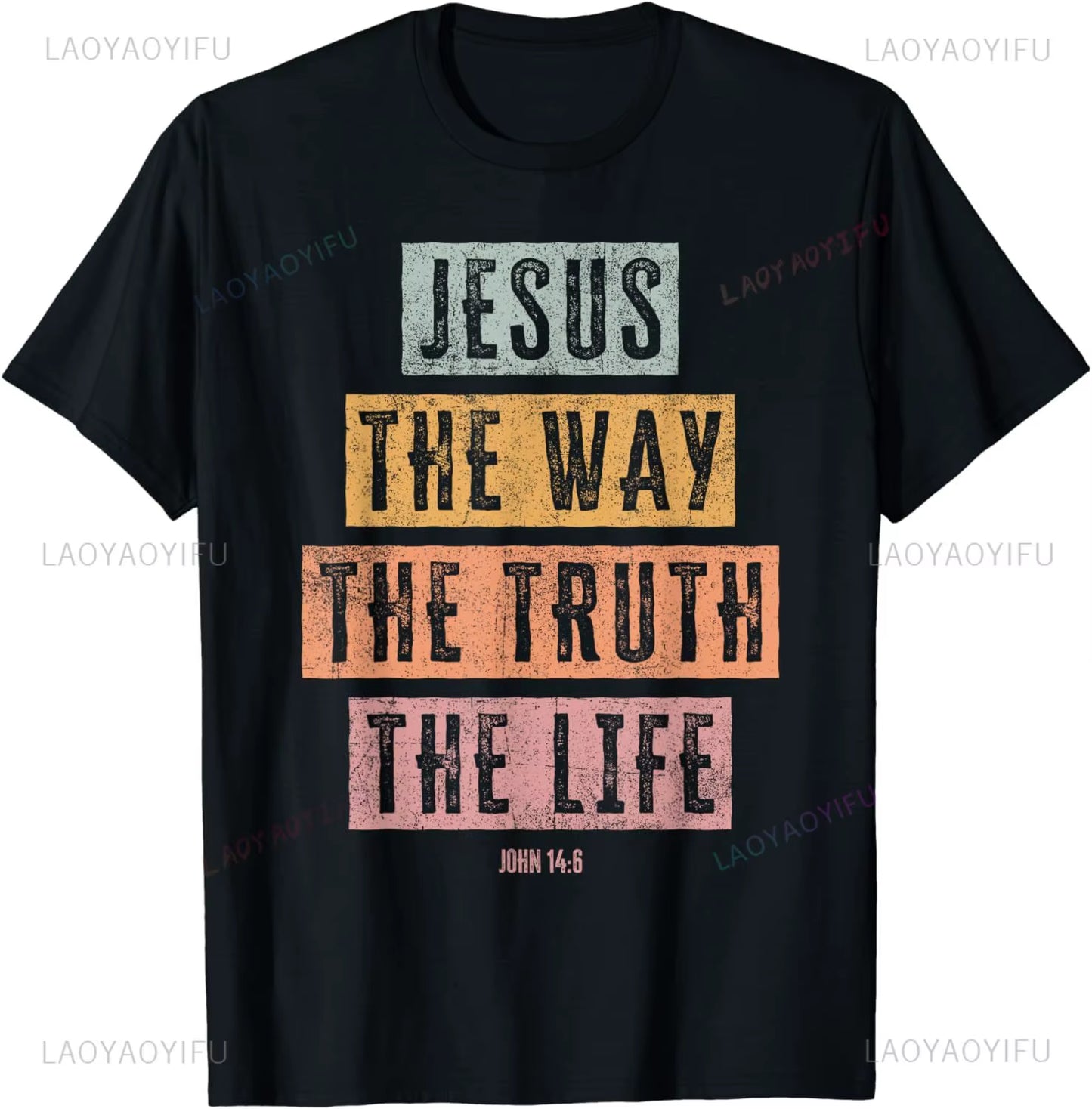 Christian T Shirt Women Men Kids Jesus the Way Truth Life T-Shirt Graphic T Shirts Vintage T Shirt Camisetas