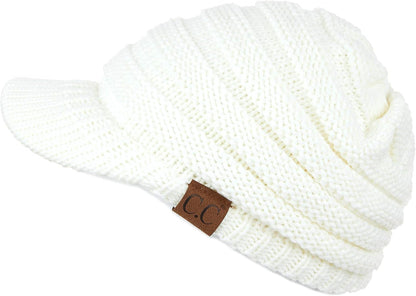 Stay Chic & Cozy! ❄️✨ Women's Ribbed Knit Hat with Brim – Perfect for Any Winter Look! 👒🧣