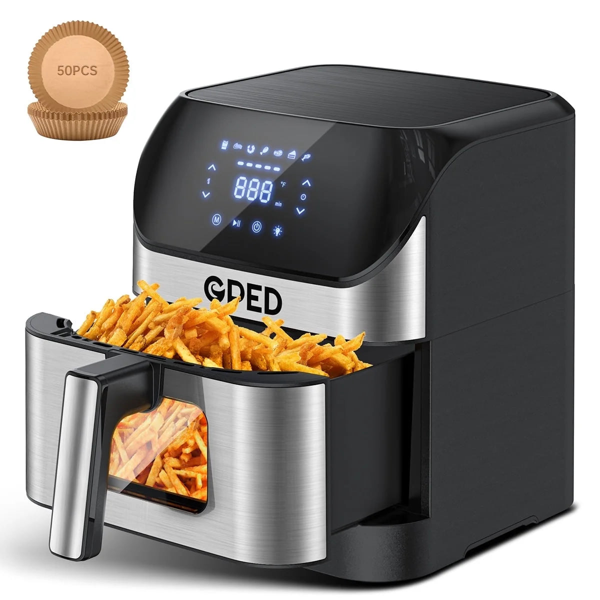 🍟 Cook Smarter: 5.2QT Air Fryer Oven with 5 Presets & Digital Touch Screen! 🍳✨ (Oilless & Dishwasher-Safe)