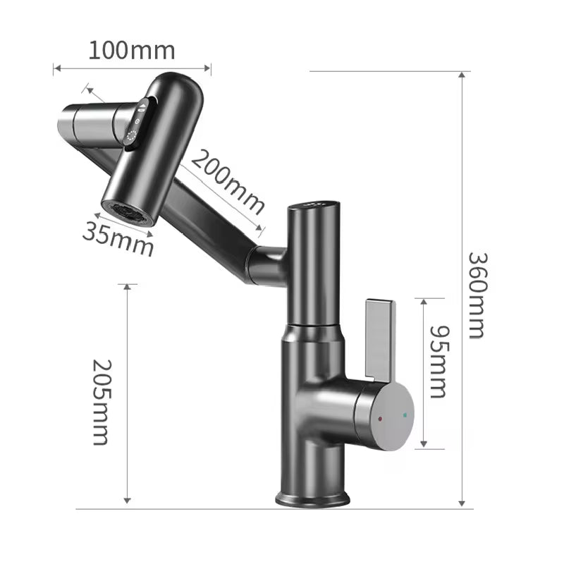 💧 Modern Convenience: LED Digital Display Basin Faucet with 360° Rotation & Multi-Function Sprayer! 🚿✨