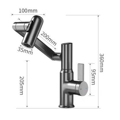 💧 Modern Convenience: LED Digital Display Basin Faucet with 360° Rotation & Multi-Function Sprayer! 🚿✨